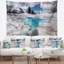 Tapisserie de lake bonhomme de neige recouvert de neige avec accessoires suspendus inclus-28489969