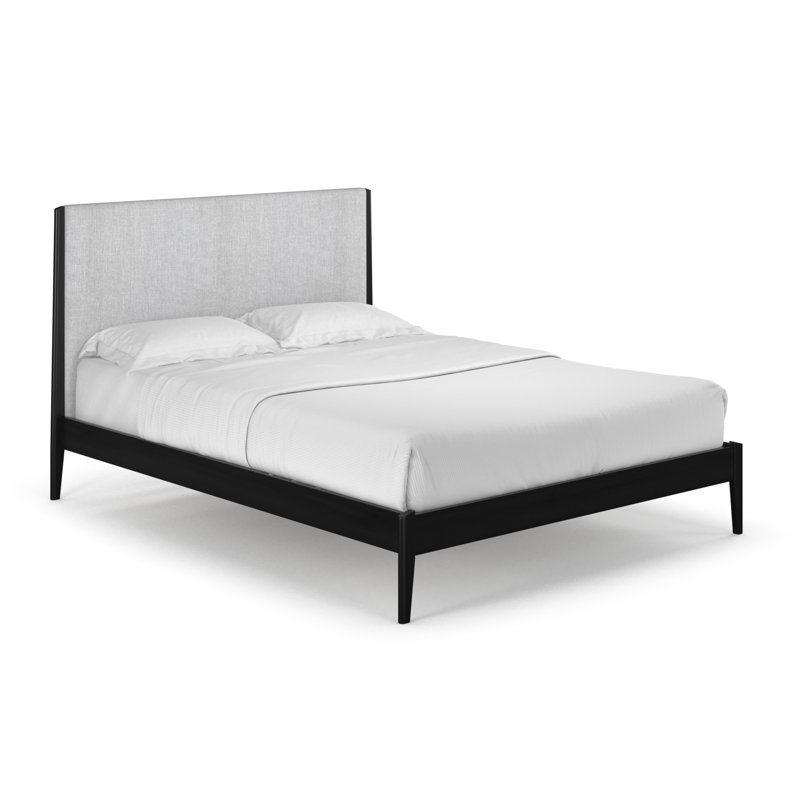 Lit plateforme bas Javi, Noir, Double