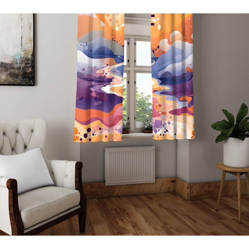 Paire de rideaux semi-transparents en polyester Bezzard, L 20 po x L 61 po