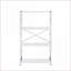 Bibliothèque, cadre minimaliste moderne ivoire blanc chrome à 4 niveaux, 22 x 9 x 13 H | Blanc | Métal
