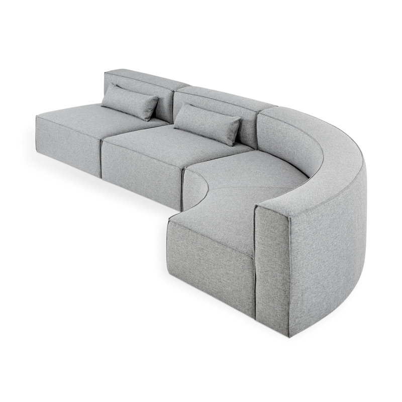 Mix Modular Modular Sectional, Parliament Stone Performance Twill