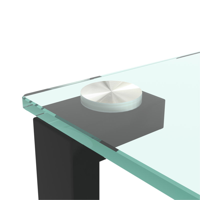 Set Of 2, Glass Two Layer Tea Table, Small Round Table, Bedroom Corner Table, Living Room Side Table, Transparent
