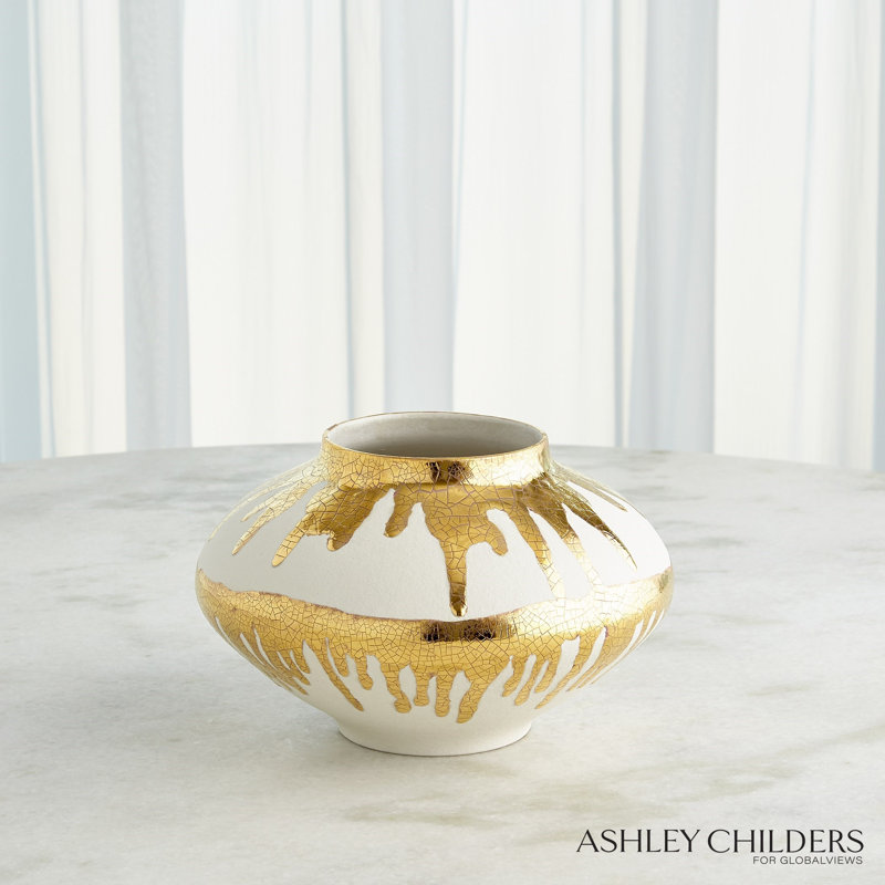 Nuove Vase-Gold Drips-Sm