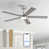 Brushed Nickel with Gray Wood/Natural Wood Blades