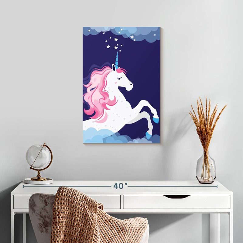 Ashelle, licorne dans l'espace, H 24 po x l 16 po