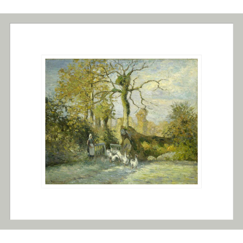«The Goose Girl at Montfoucault» par Camille Pissarro, 13.75" H x 15.47" W