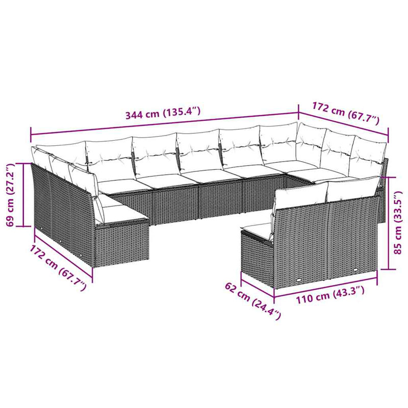 Vidaxl Garden Sofa Set