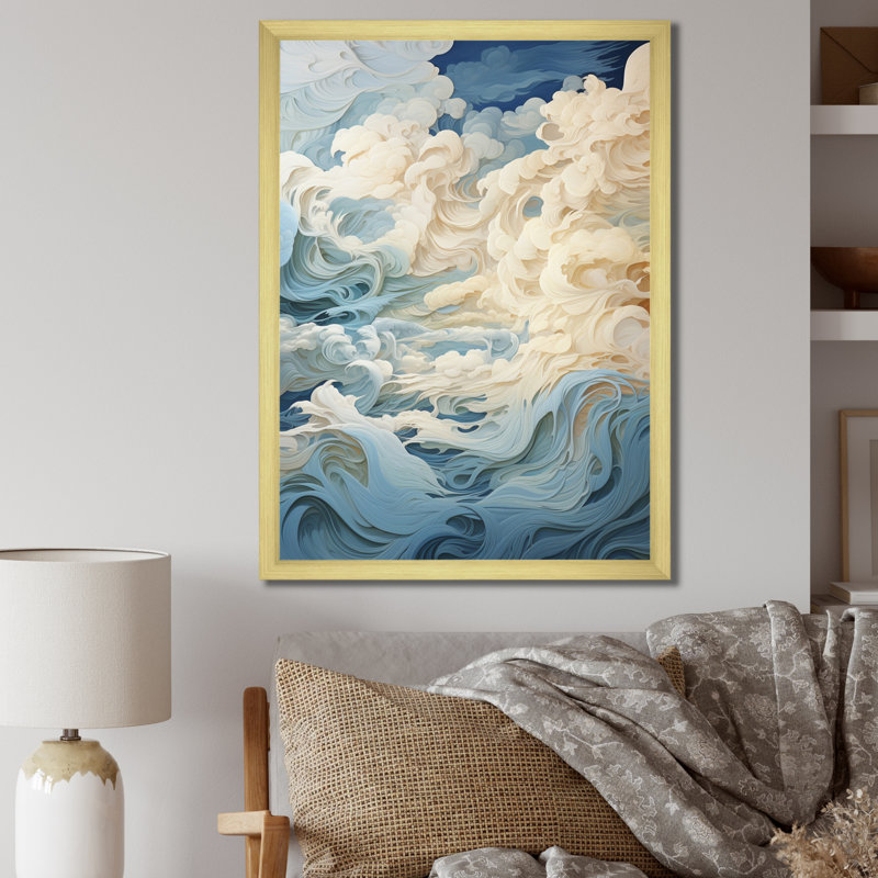«Iselis Clouds Whispers of Clouds III», reproduction sur toile, H 20 po x l 12 po x P 1 po, Encadrement doré