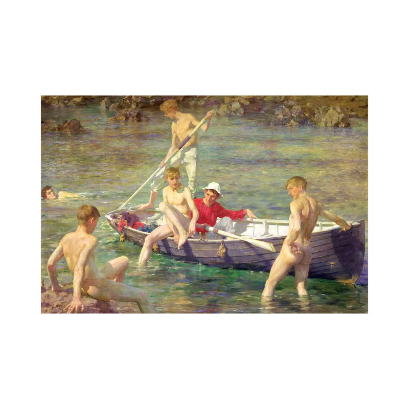 Ruby, Gold, And Malachite by Henry Scott Tuke - Wrapped Canvas Painting, 101.6 cm H x 66.04 cm W x 3.175 cm D
