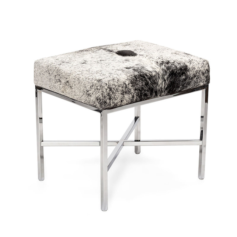 Upholstered Cowhide Bench