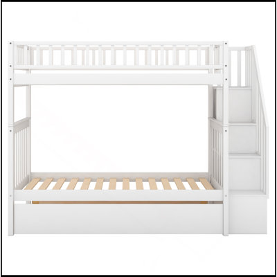 Twin Over Twin Bunk Bed With Trundle And Storage