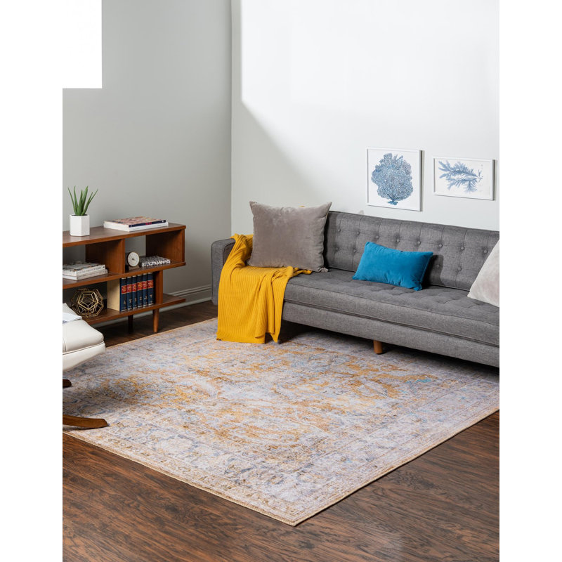 Saphira Chenille Oriental Indoor Rug, Square 7'6"
