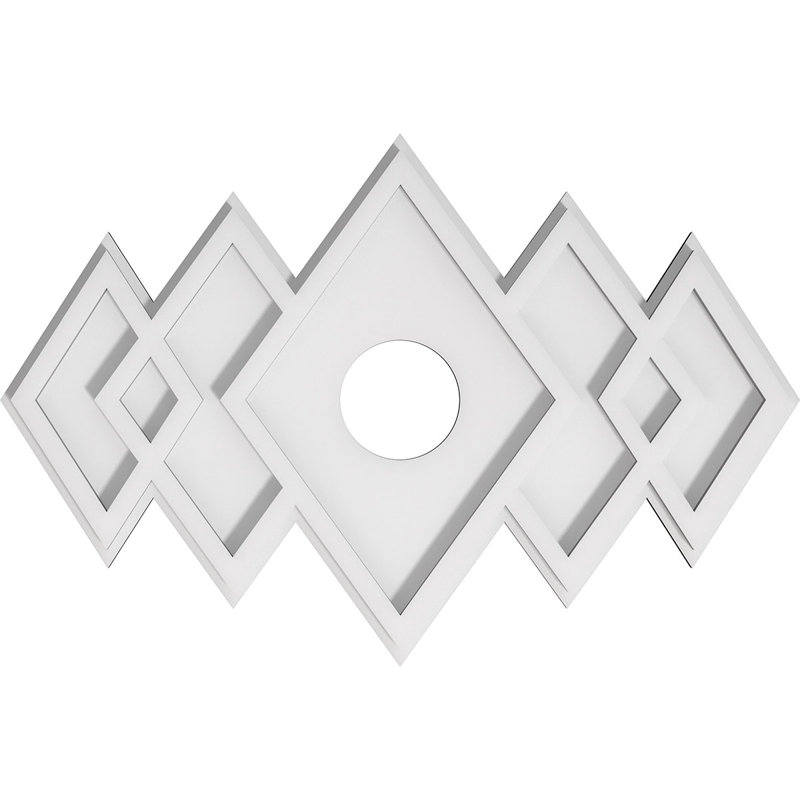 Diamètre intérieur de médaillon contemporain en PVC de 3 po Zoe, H 13,375 po x l 20 po x P 1 po