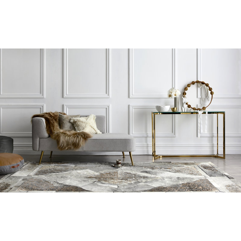 Sueño Leather Oriental Area Rug, Rectangle 4'7" x 5'11"