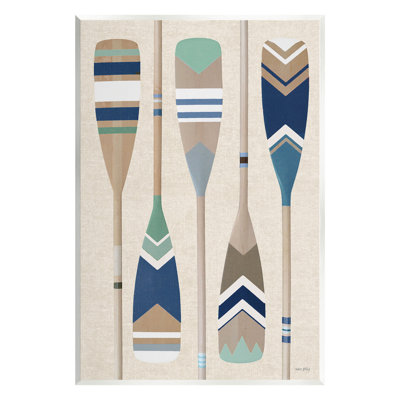 Art mural en forme de rame de bateau rayé par Amber Sterling