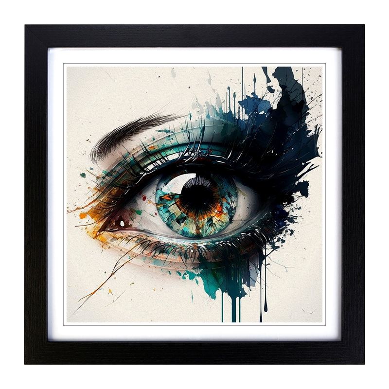 Single Picture Frame Print on Wood, Black
