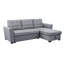 Canapé-lit modulaire en lin gris clair avec méridienne réversible 90,5 po Avery