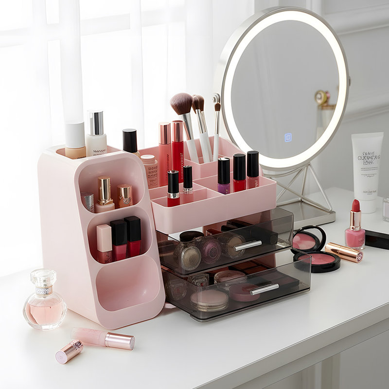 Plastic / Acrylic Makeup Organiser, Pink