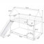 Lit superposé simple au-dessus d'une maison avec glissade et cadre blanc en métal robuste pour la chambre à coucher-266615534