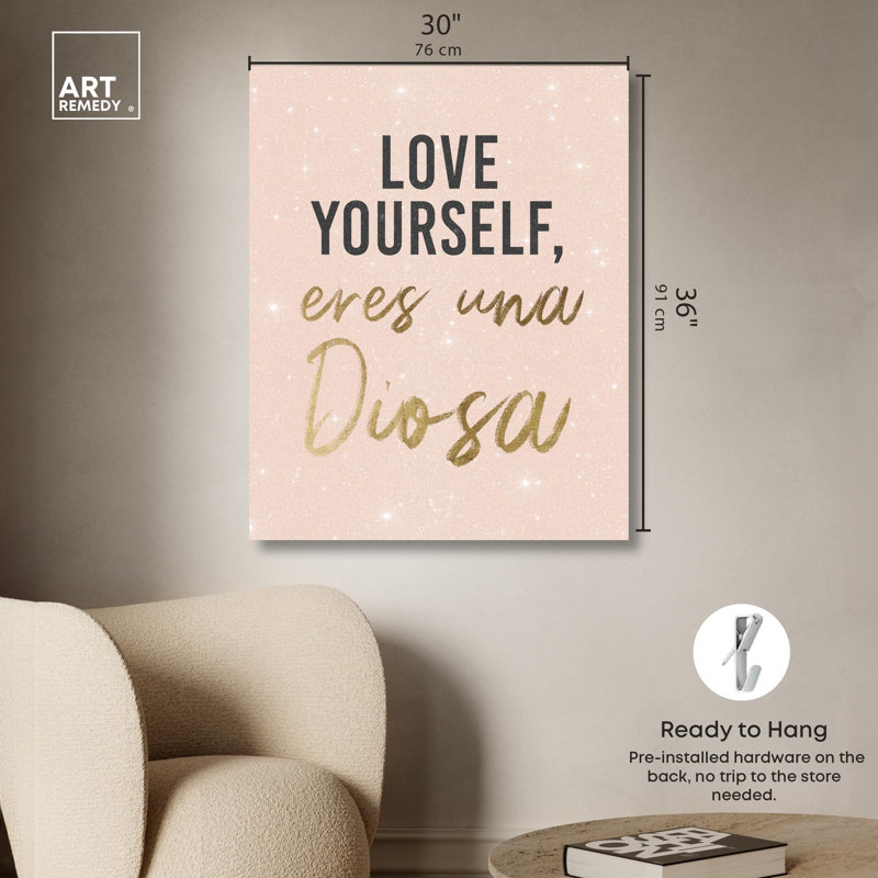 «Eres Una Diosa», impressions sur toile neutres par Art Remedy, H 36 po x l 30 po x P 1,5 po, Toile tendue