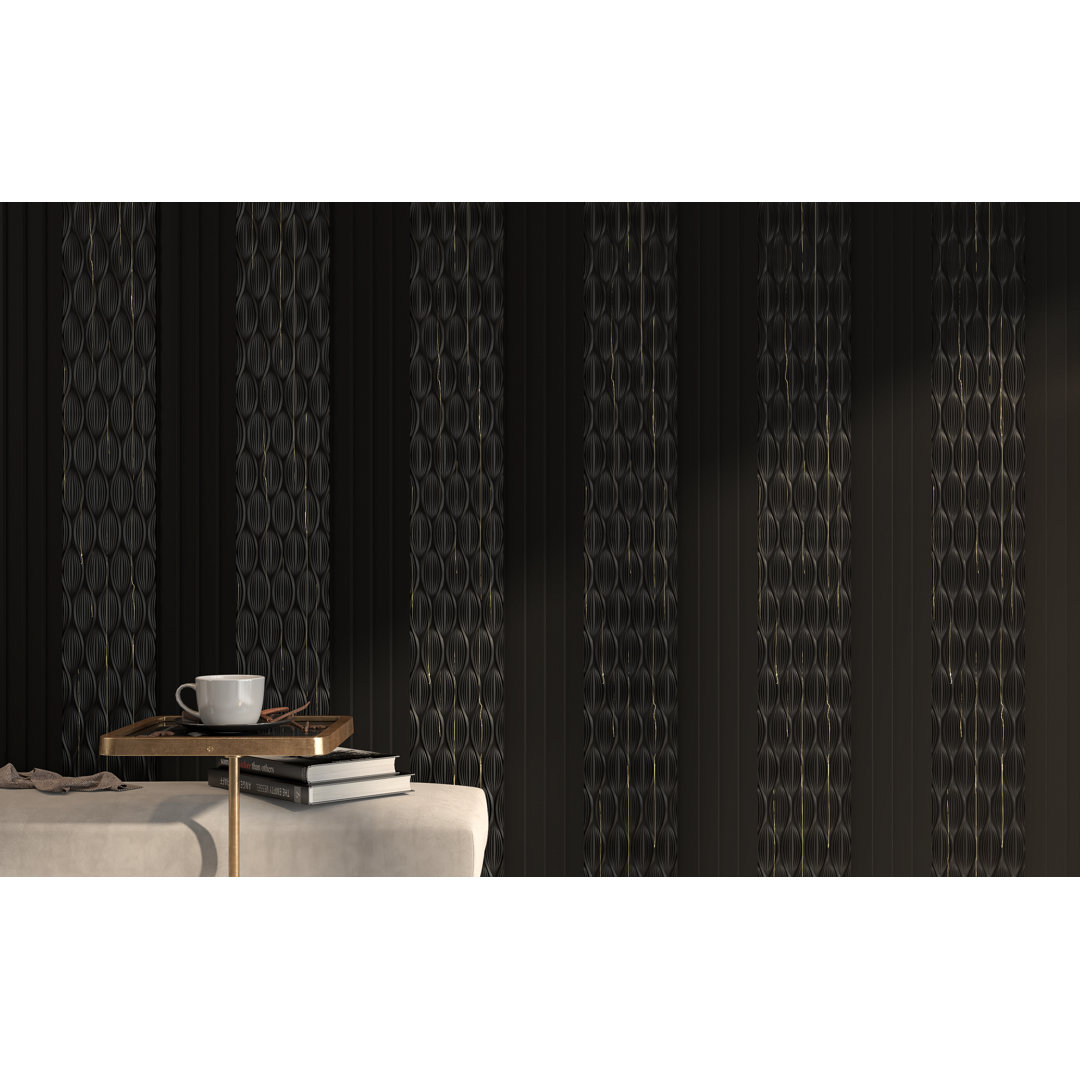 6.4" x 94.5" Shiplap Wall Paneling in Black (4-pack) (Set of 4) e-Joy