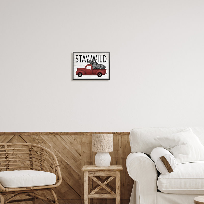 Stay Stay Moose Antique, Giclée encadrée noir minuit, H 11 po x l 14 po x P 1,5 po