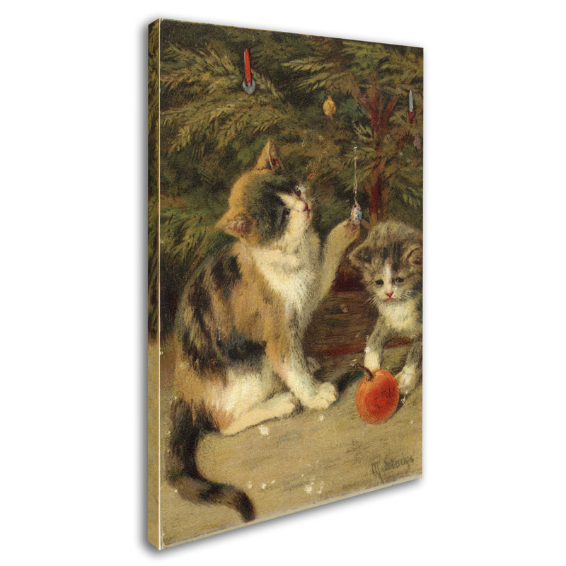 « kitty chats », art mural sur toile tendue, H 19 po x l 12 po