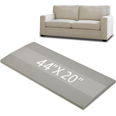 Couch Cushion Support For Loveseat Sofa High Density Foam 44"X20" Inches Sofa Couch Supports For Sagging Cushions Light Grey 1PC