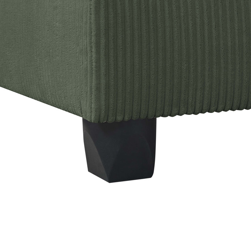 Canapé modulaire réversible de 120 po avec repose-pieds Rejus, Vert foncé