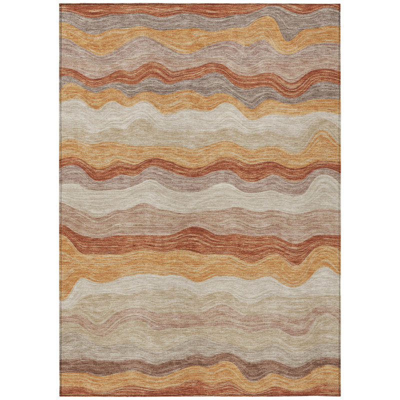 Tapis intérieur / extérieur lavable à la machine Lanphear ACN2397, Rectangle 5 pi x 7 pi 6 po