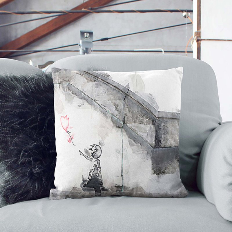 Square Cushion, White, 55cm H x 55cm W x 20cm D
