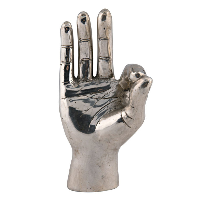 OK Sign Figurine, Silver