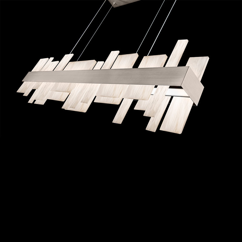 Acropolis 1 - Light LED Chandelier, Brushed Nickel