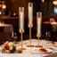 Ensemble de 6 porte-bougies ouragan or avec manchons en verre nervuré - Centre de table chandelier haut pour mariage et décoration