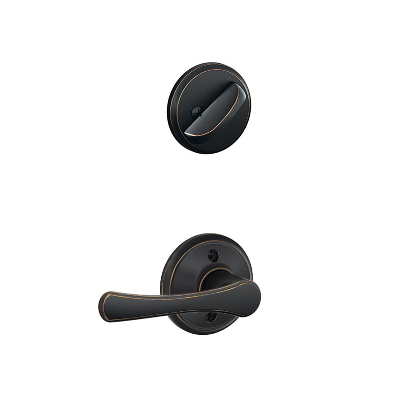 Avila Single Cylinder Interior Lever Set, Aged Bronze