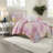 Modern Pink Bedding Sets Twin XL Microfiber Tie Dye Quilt for Home