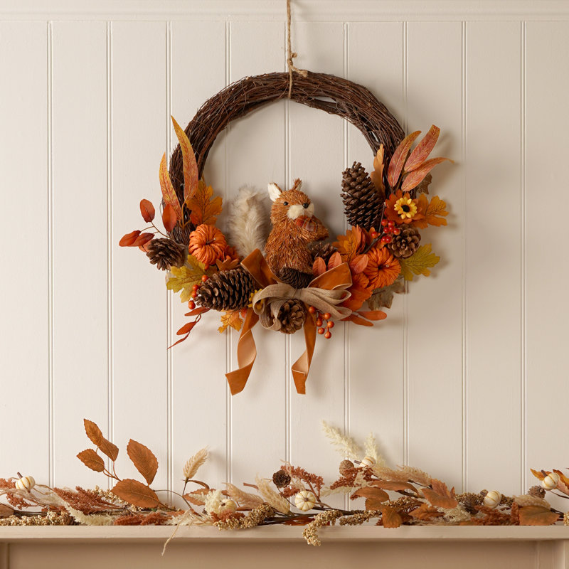 Faux Rattan 55cm Wreath Hanger