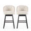 Tabouret de bar pivotant à 360 degrés avec superbe garniture cloutée, ensemble de 2, beige-120932958