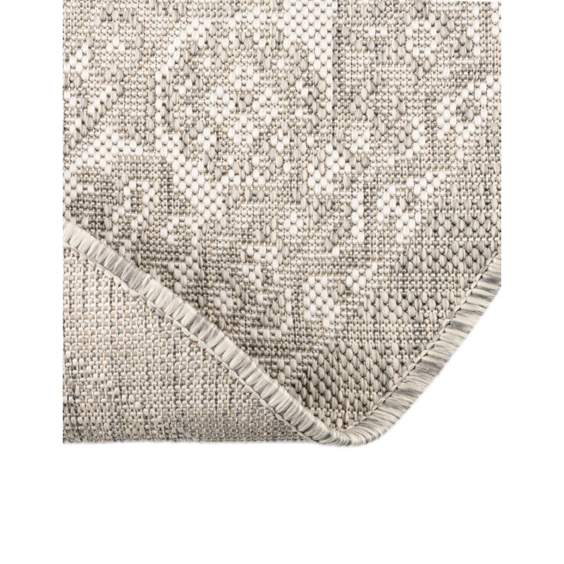 Tapis intérieur / extérieur beige Danera, Rond 5 pi 3 po
