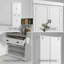 Garde-manger autoportant 72,5 po à grain de bois blanc avec 4 portes, un tiroir et 3 tablettes réglables