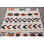 Tapis en chanvre turc blanc à motif artisanal Anatolian fabriqué à la main pour vestibule et cuisine