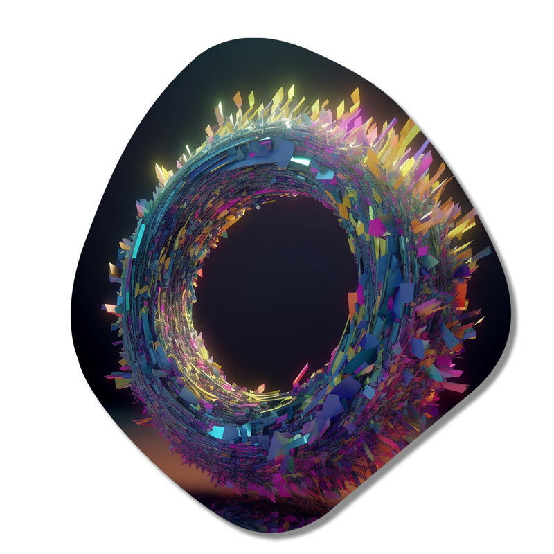 Bunton - Art abstrait en forme de nébuleuse spirale abstraite en métal, H 28 po x l 25 po
