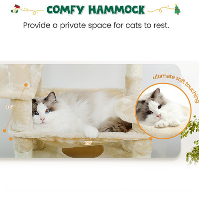 Etha 72" Cat Tree for Large Cats,Cat Tree Tower for Indoor Cats with Cozy Cat Condo, Sisal Covered Scratching Post and Repalcable Dangling Balls