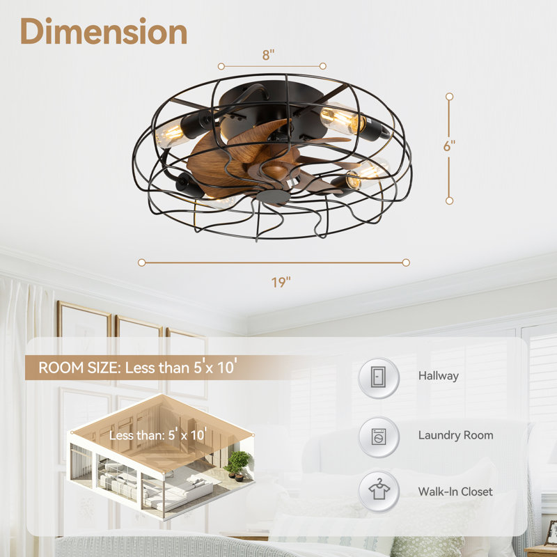 48.26cm Ceiling Fan with Light Kit