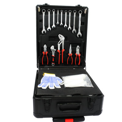 899Pcs Maintenance Tool With 4 Locking Toolbox And Wheels - Black Homeowner Rolling Feature