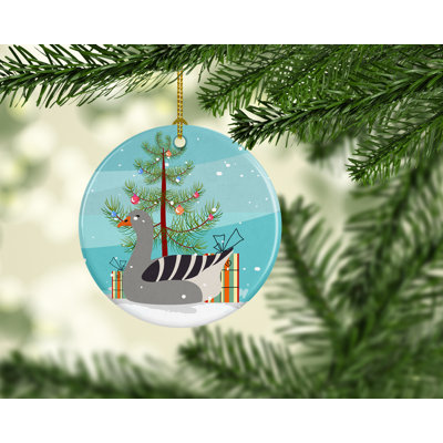 Ornement en céramique d’oie de noël pilgrim