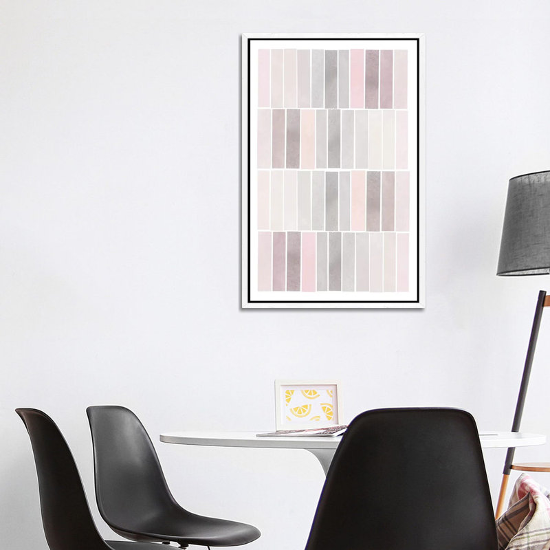 Blush Tone Watercolour by Leah Straatsma - Print on Canvas, White Floater Framed, 101.6cm H x 66.04cm W x 3.81cm D