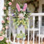 Couronne de lapin en forme d'œuf de Pâques lavande de 1 PC, couronne de fleurs artificielles en forme de lapin de Pâques avec œufs artificiels colorés et nœud de verdure pour porte d'entrée, décoration de fenêtre de maison de campagne de Pâques-917047290