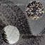 Tapis ovale fait à la main en noir / blanc-1015417736