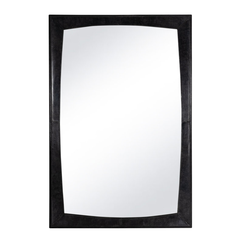 Estaban Leather Mirror Small (Cognac), Black